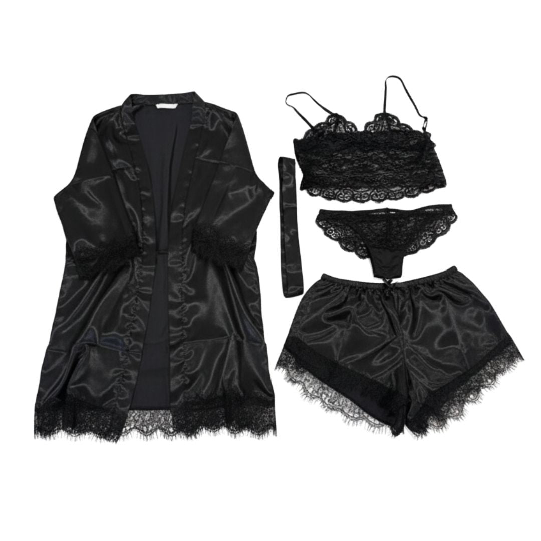 LENCERIA SET 3 PIEZAS NEGRA