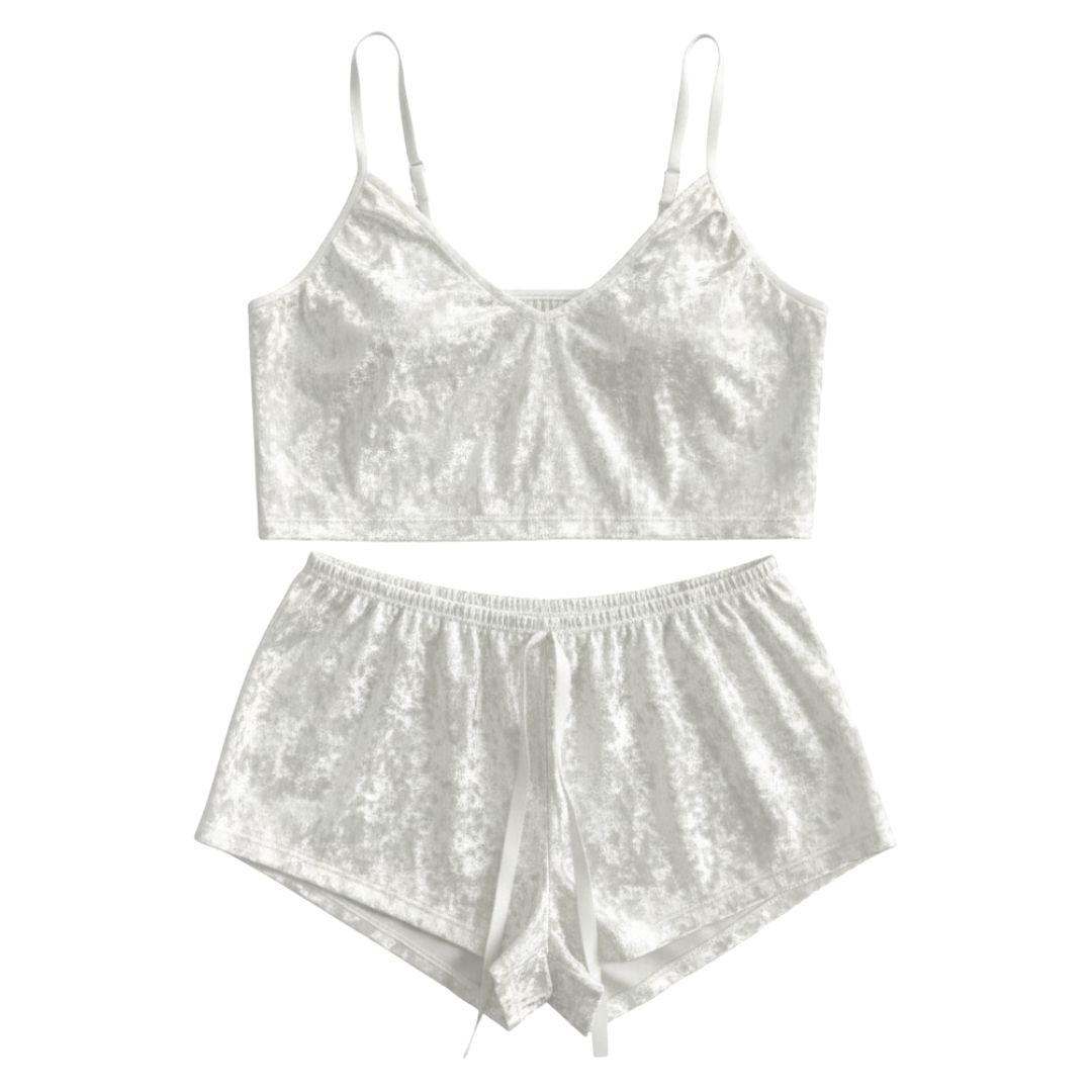 PIJAMA SET 2 PIEZAS (VELVET) BLANCA
