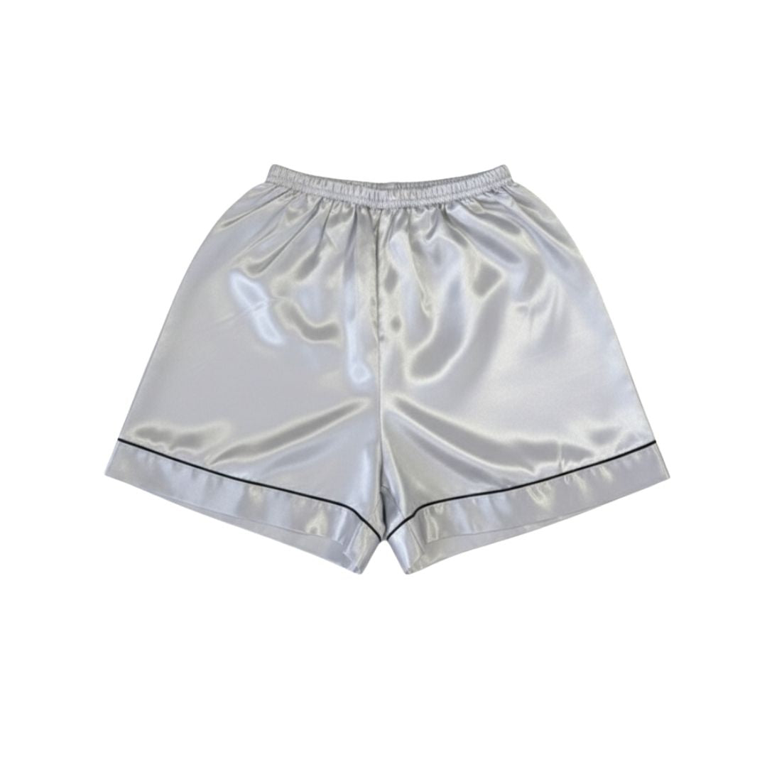 PIJAMA SATIN SET 2 PIEZAS PLATEADA