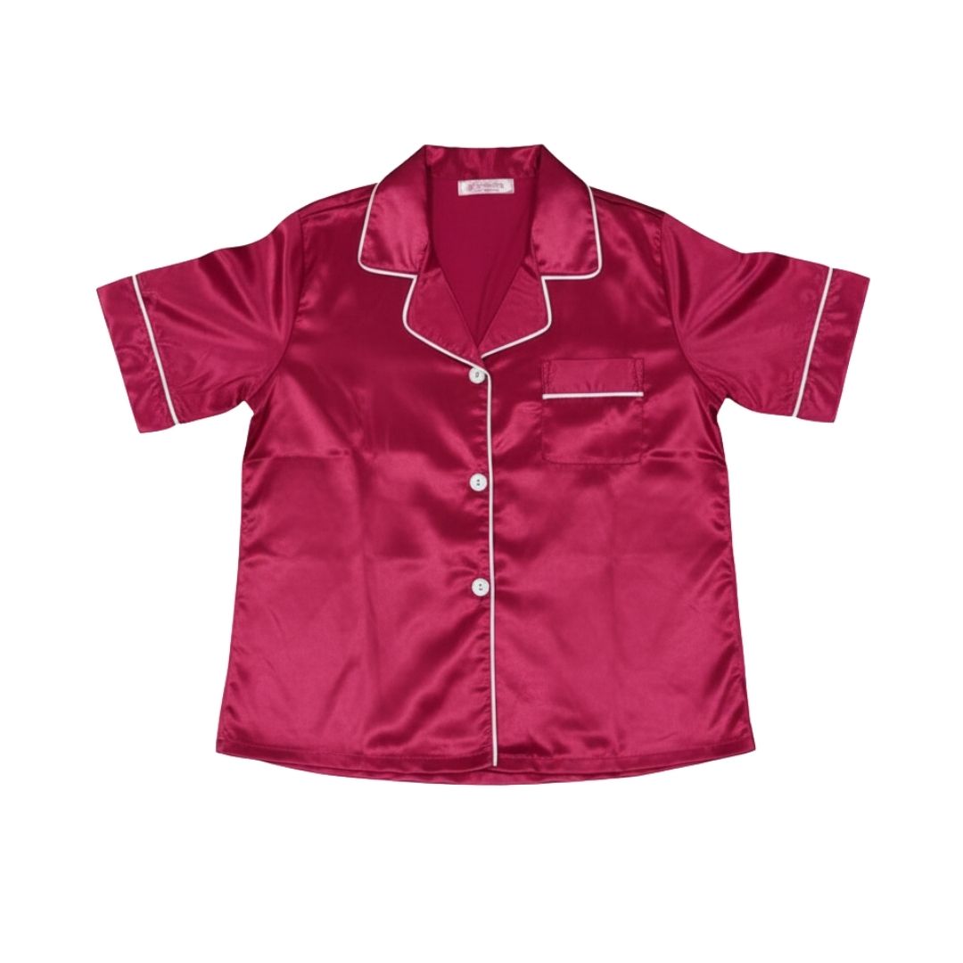 PIJAMA SATIN SET 2 PIEZAS ROJA