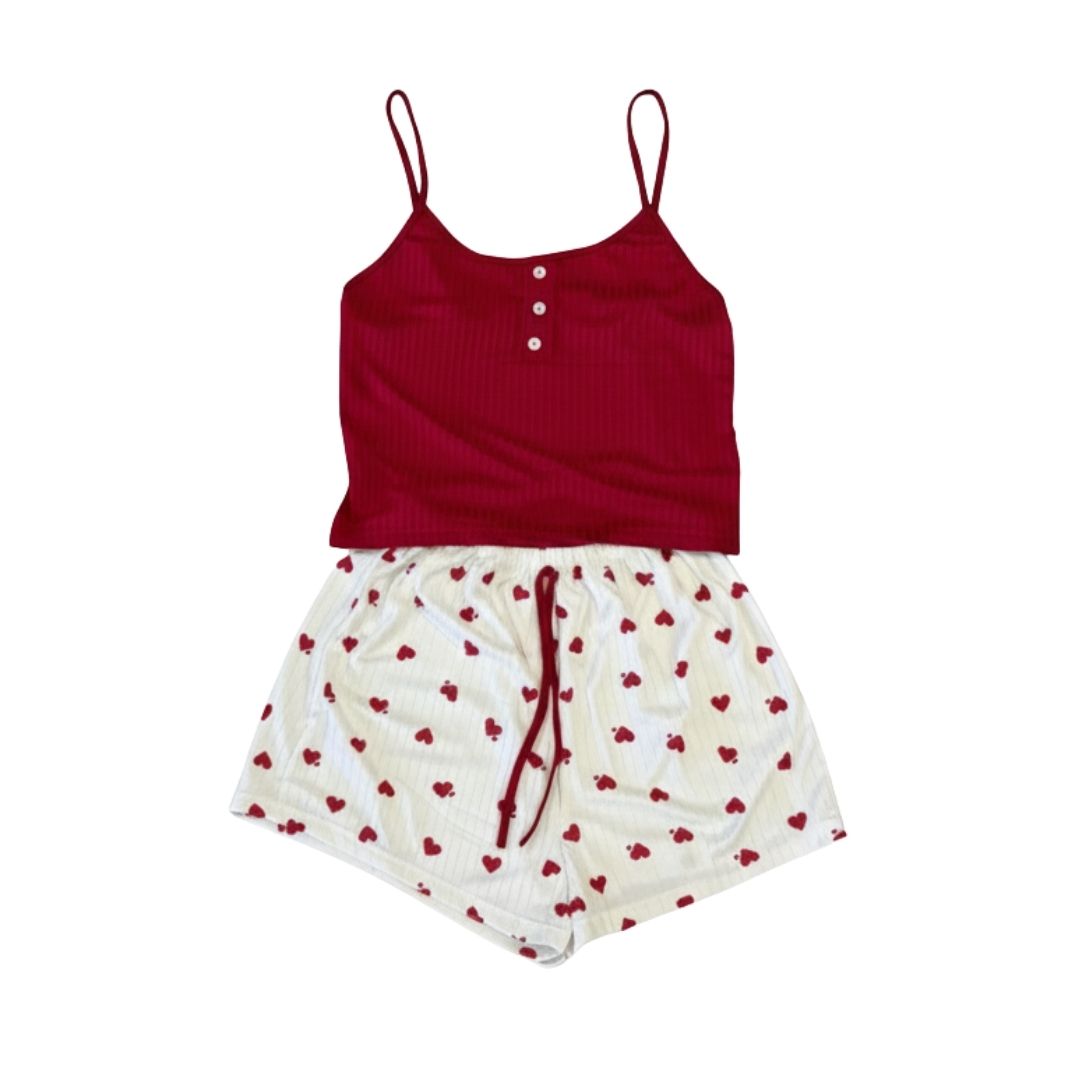 PIJAMA SET 3 PIEZAS ROJA