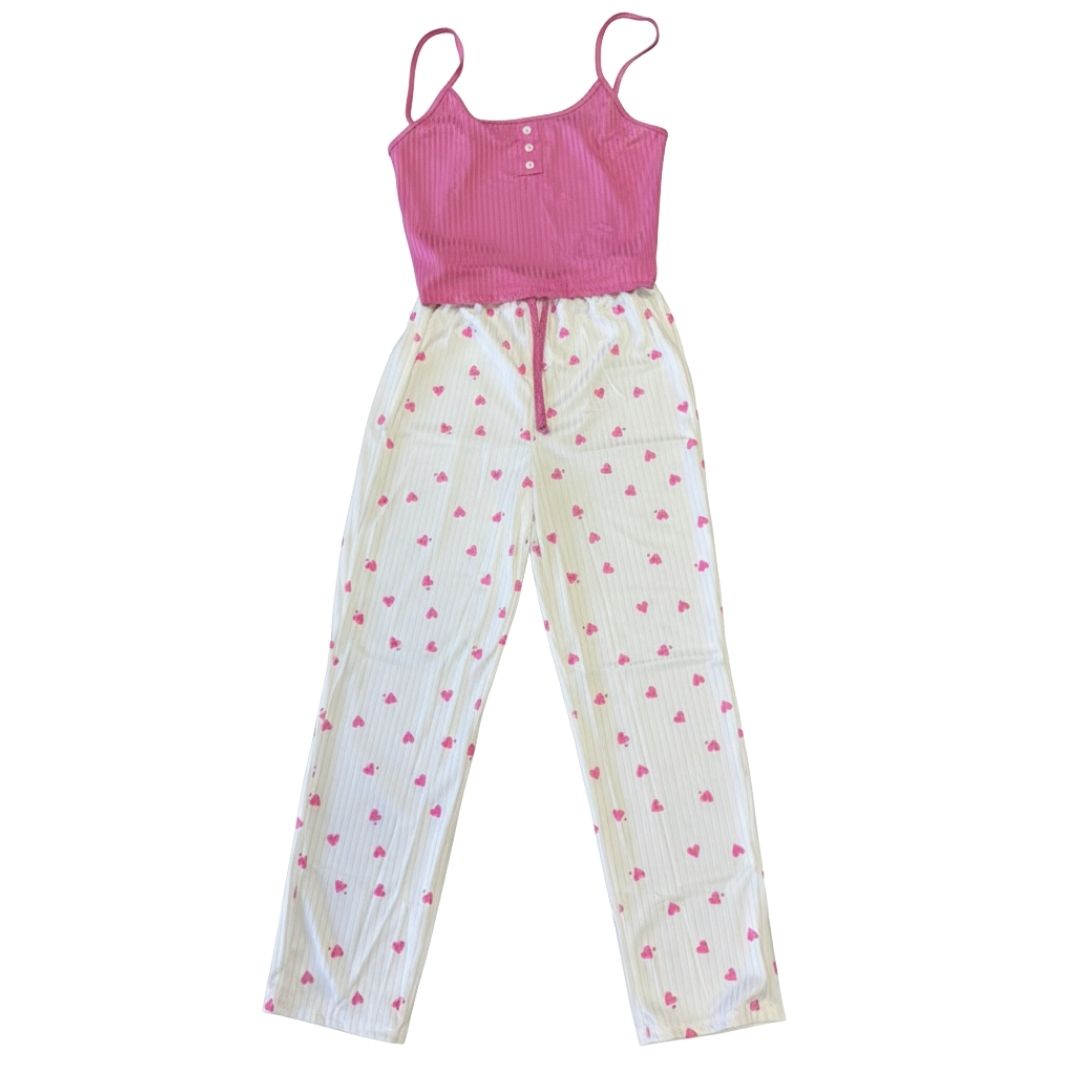 PIJAMA SET 3 PIEZAS ROSADA